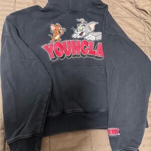 YoungLA Kids Black Tom & Jerry Pullover Hoodie